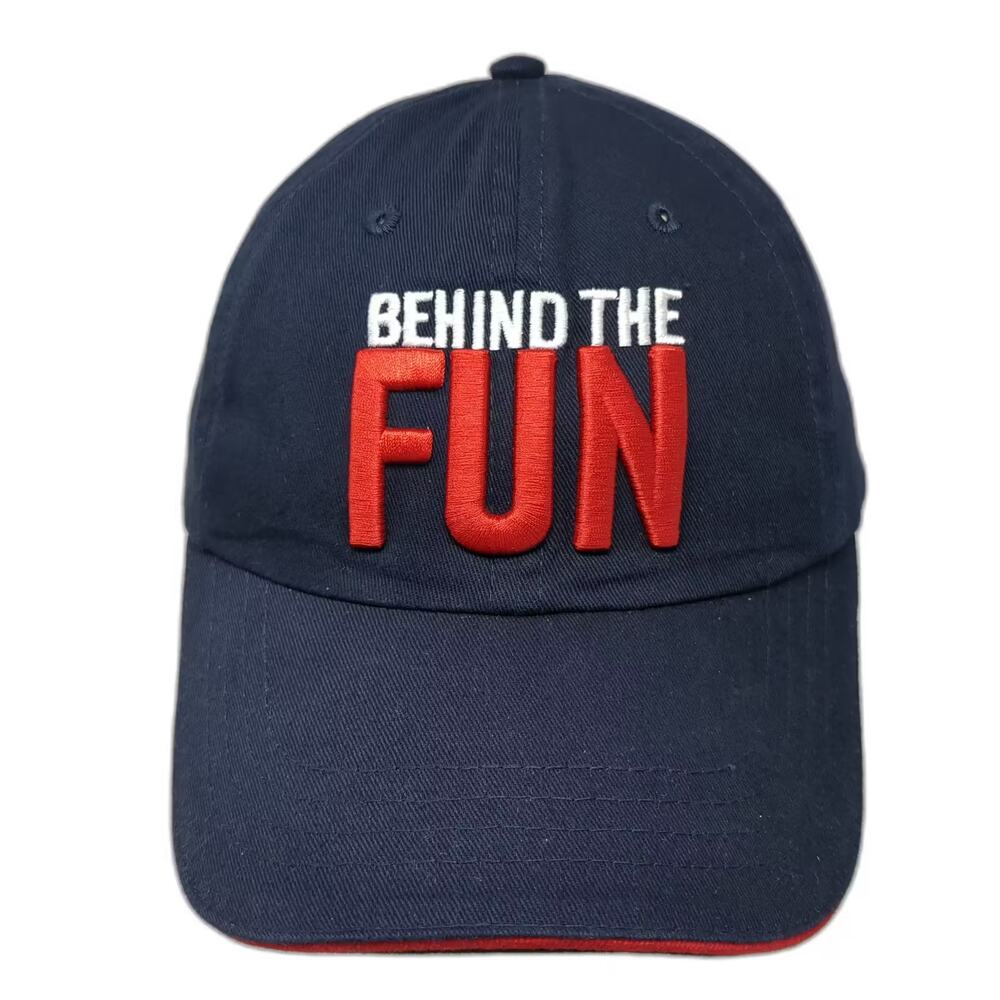 Carnival Baseball Cap Blue Red Strapback One Size Behind the Fun Team Member Hat